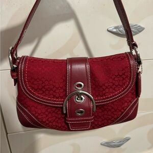 Coach cherry red mini soho bag